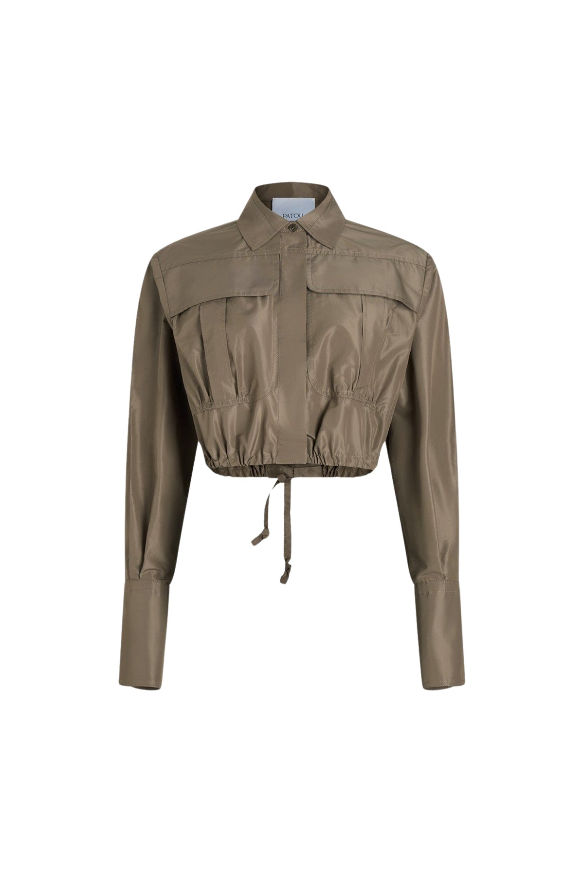 Mocha / Chemise safari courte en faille recyclée