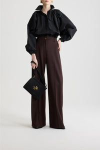 Blouse bouffante en faille - Noir