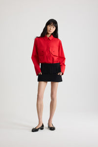 Elixir Red / Blouse cargo en popeline de coton bio