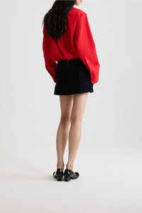 Blouse cargo en popeline de coton - Rouge Elixir