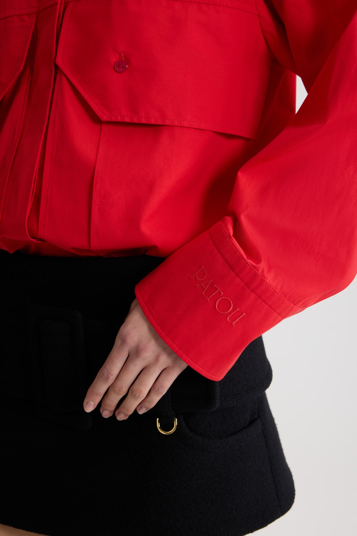 Elixir Red / Blouse cargo en popeline de coton bio