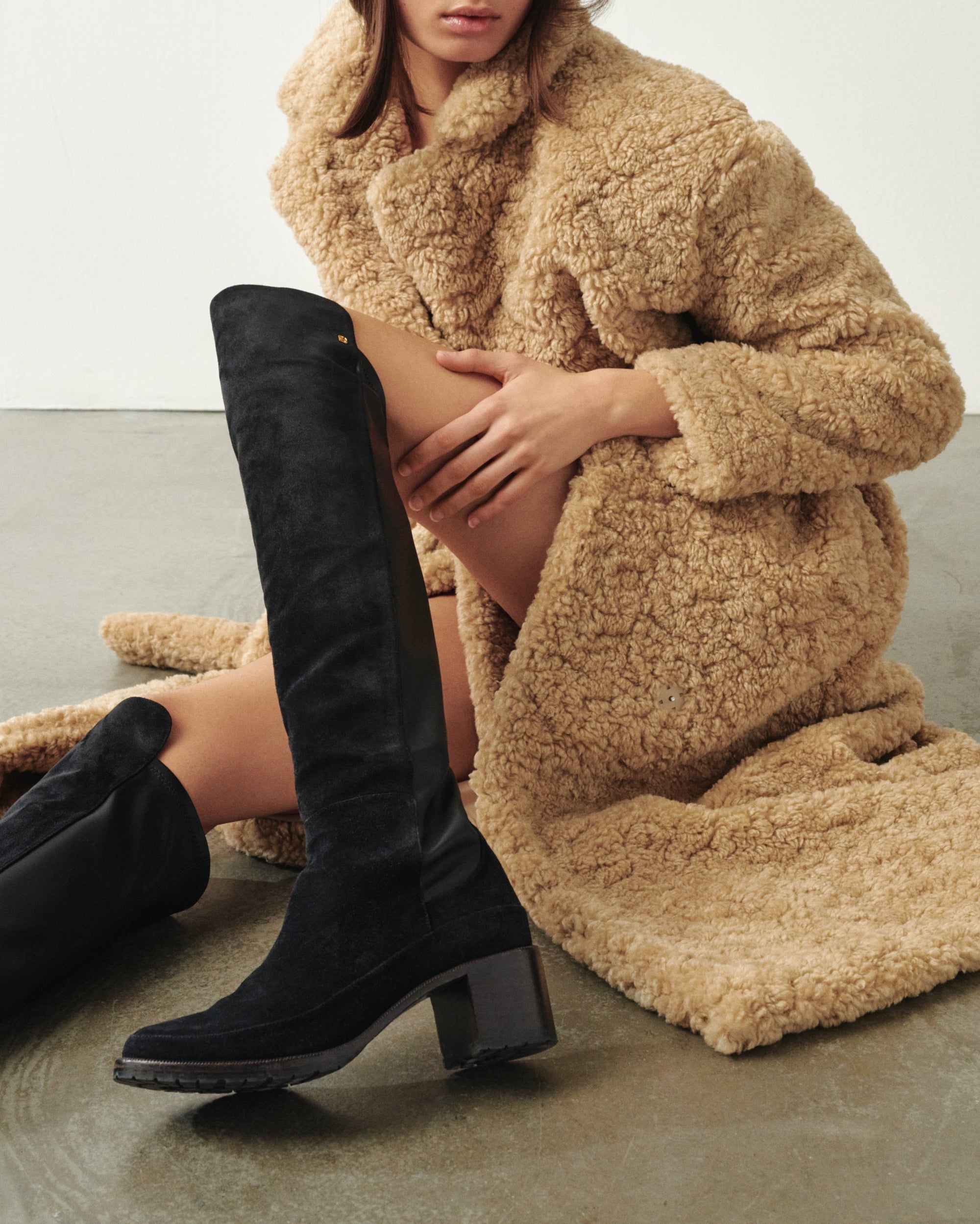 4qty DÉJÀ VU 350€ / Cuissardes Emily 50 en cuir suédé - Brown