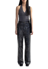 Pantalon Blade en cuir - Washed Grey