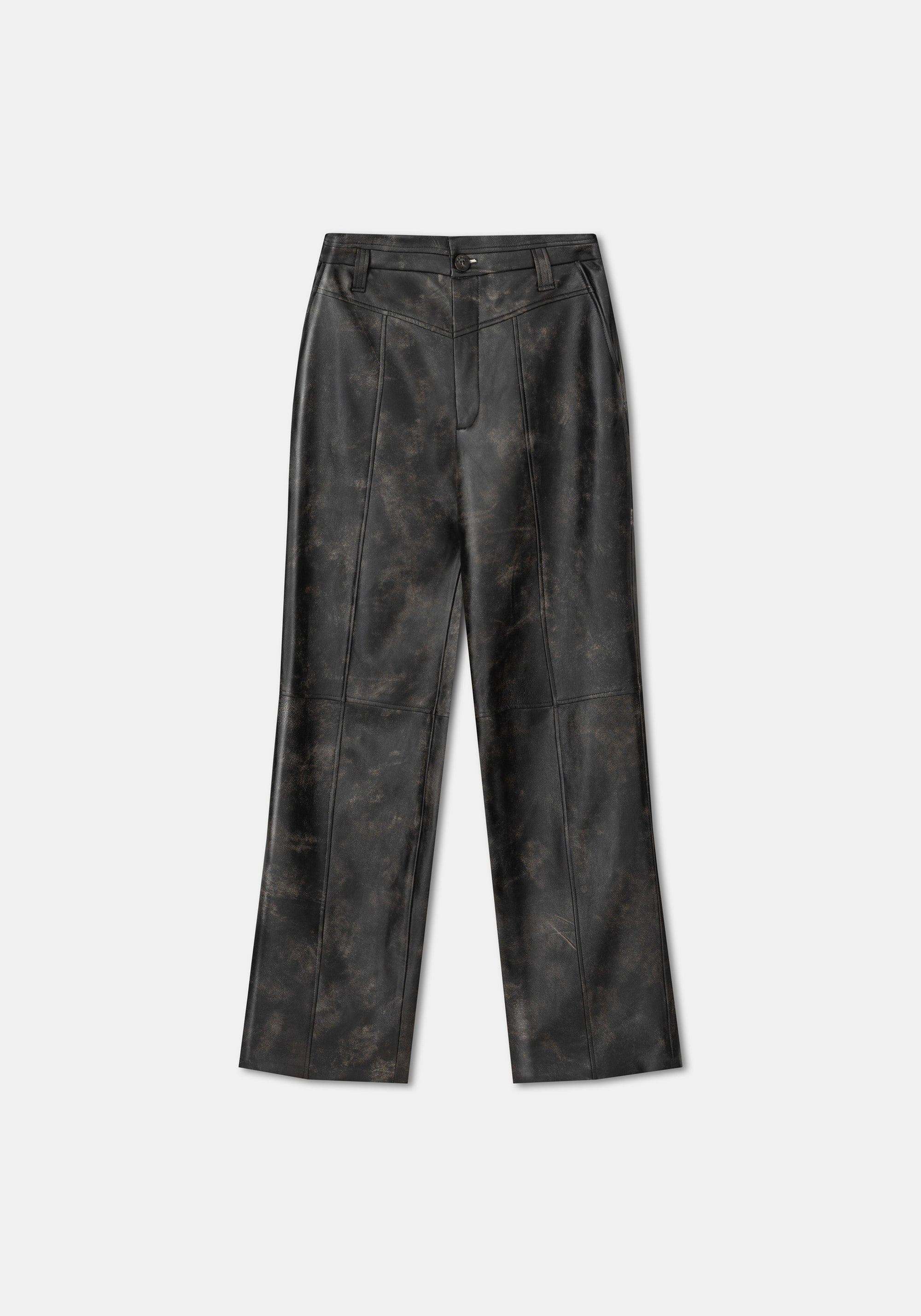 Pantalon Blade en cuir - Washed Grey