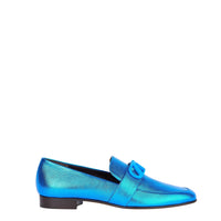 13qty NEW / Mocassins Blair en cuir Nappa métallisé - Blue