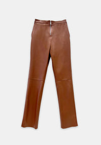 Pantalon droit Blair en cuir - Rust