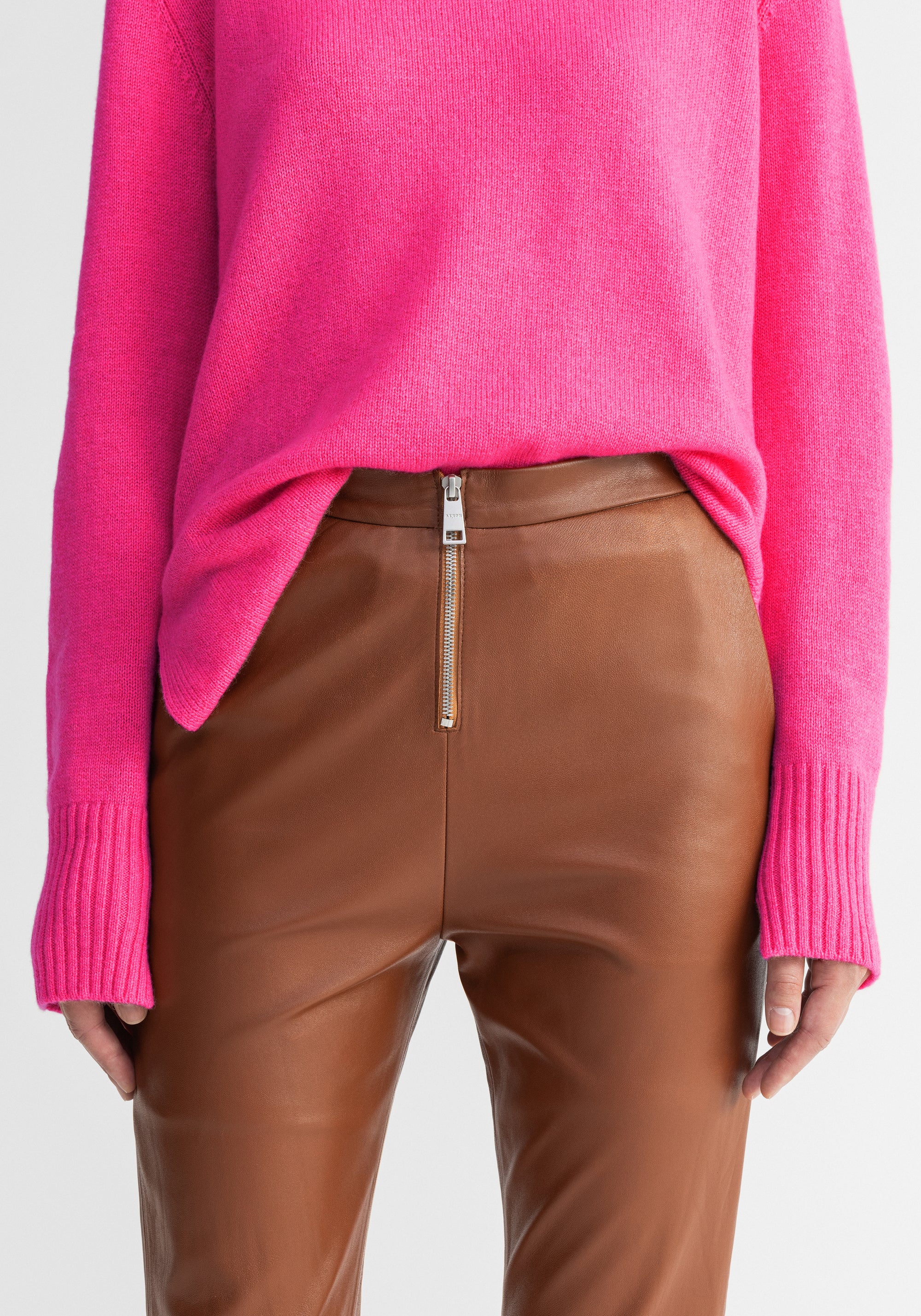 Pantalon droit Blair en cuir - Rust