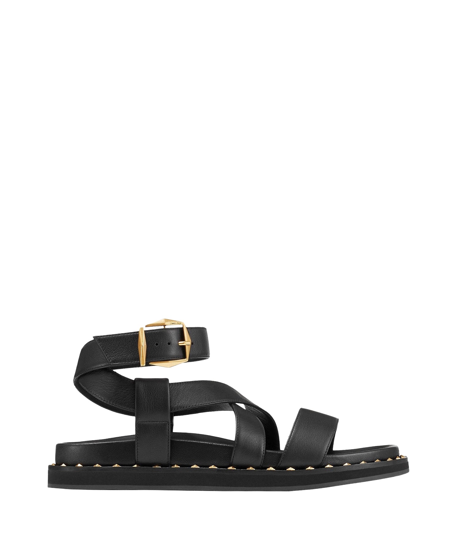 Blaise sandals in leather - Black & Gold