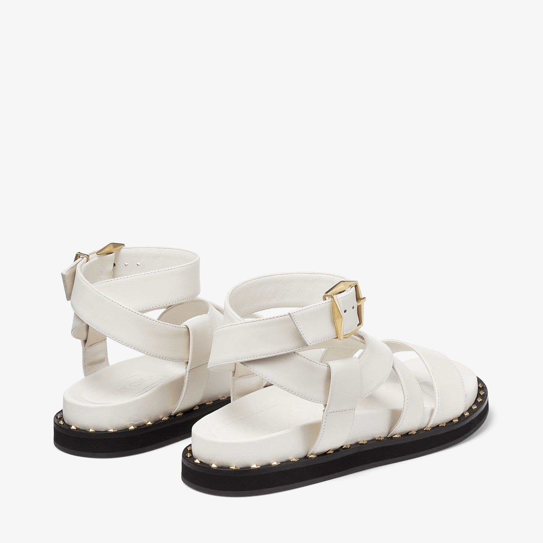 Blaise sandals in leather - Latte & Gold