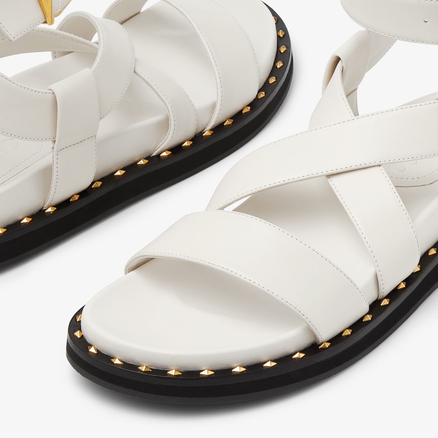 Blaise sandals in leather - Latte & Gold