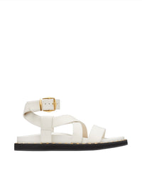 Blaise sandals in leather - Latte & Gold