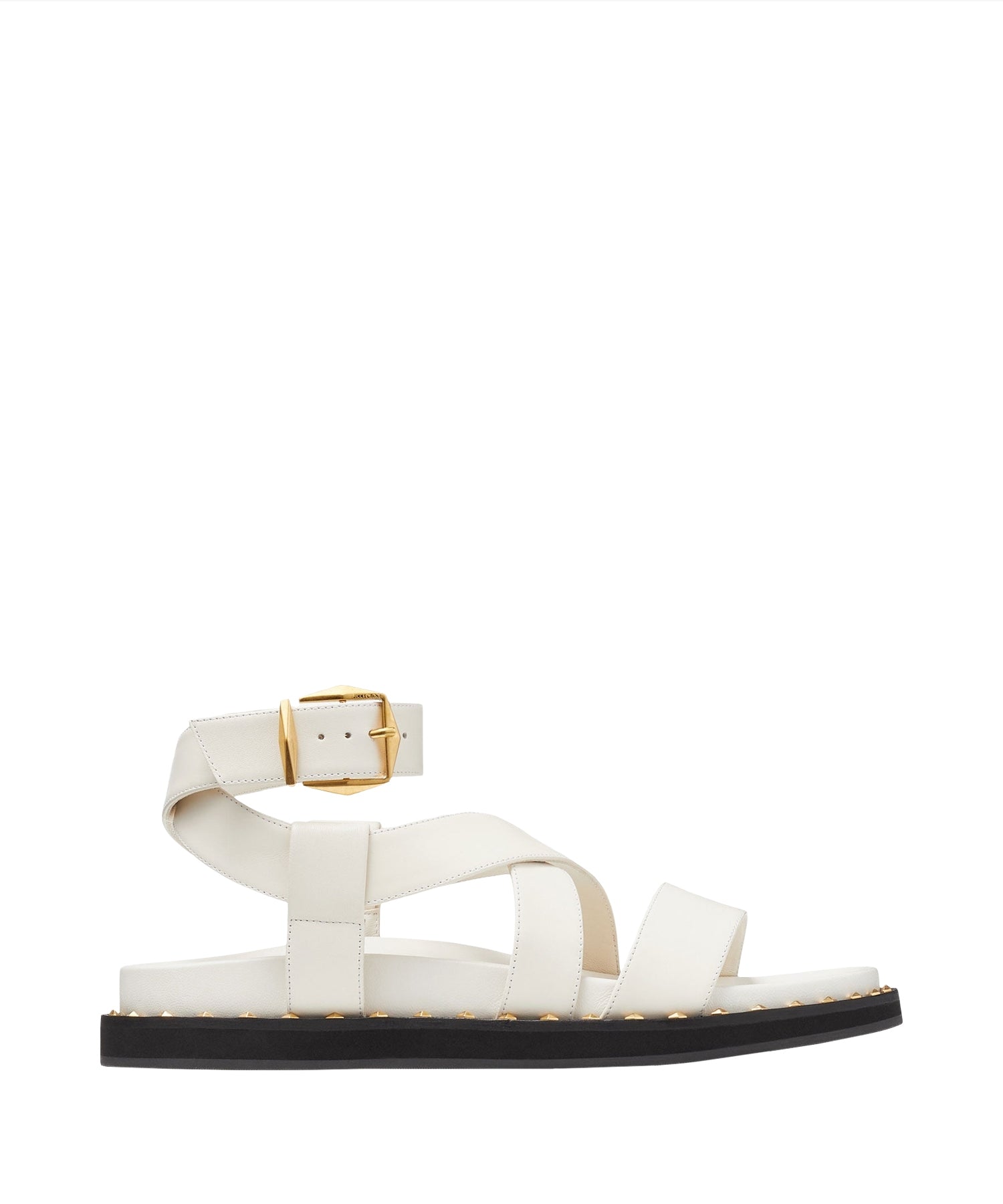 Blaise sandals in leather - Latte & Gold