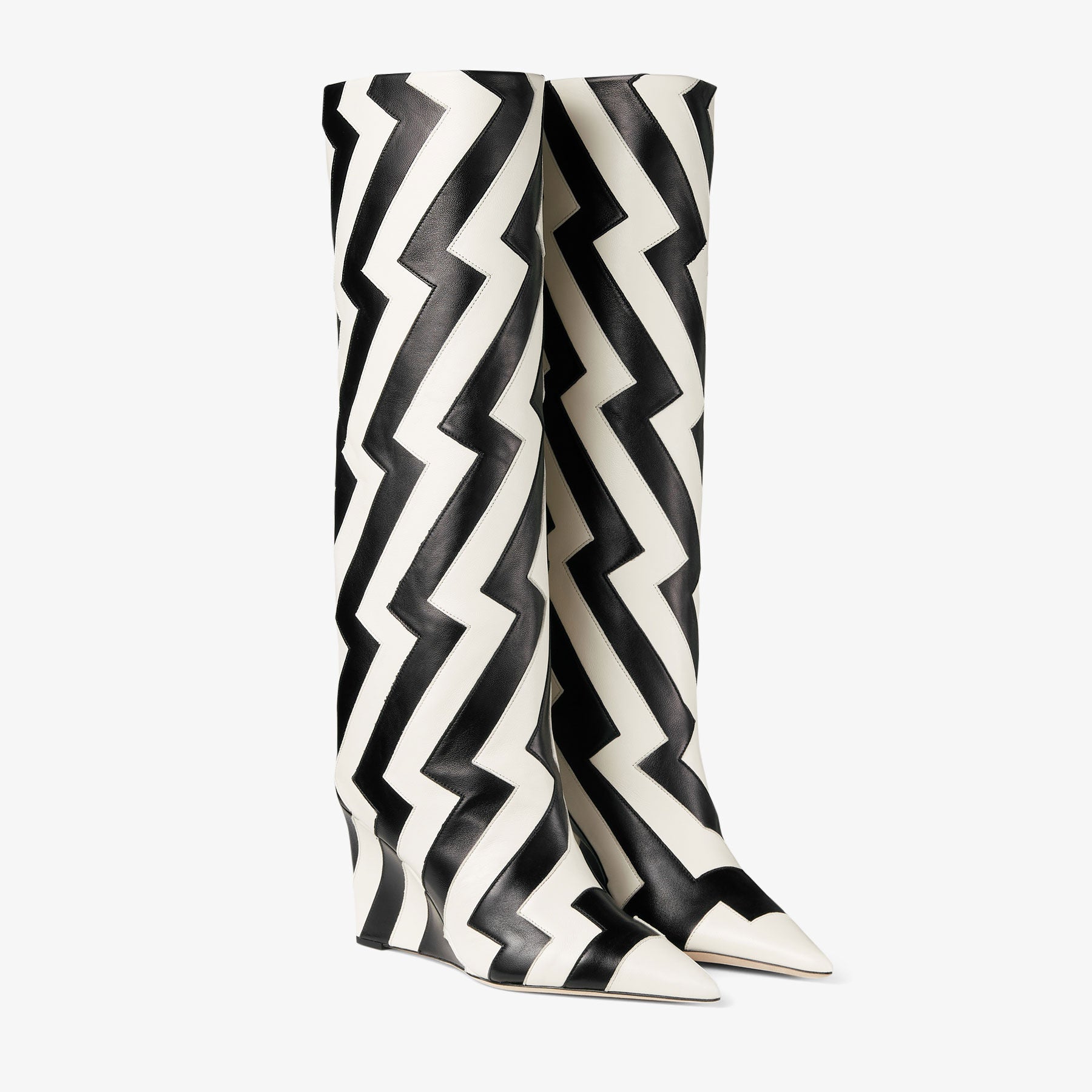 Blake tall boots with 85 leather heel - Latte & Black