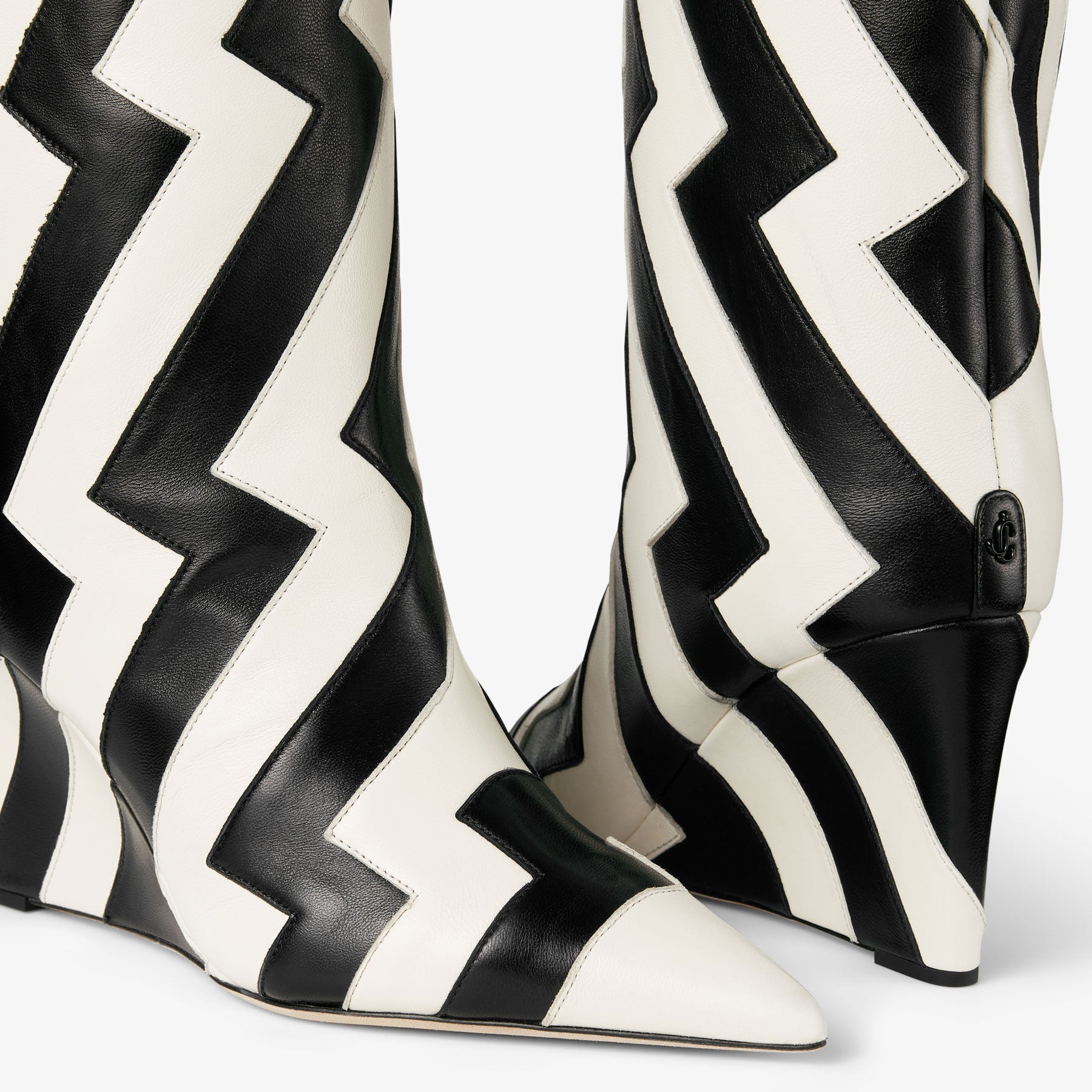 Blake tall boots with 85 leather heel - Latte & Black