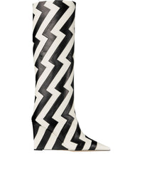 Blake tall boots with 85 leather heel - Latte & Black