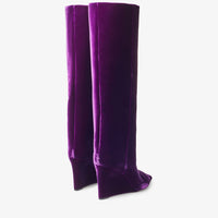 Blake Mid-High 85 Velvet Boots - Blackcurrant