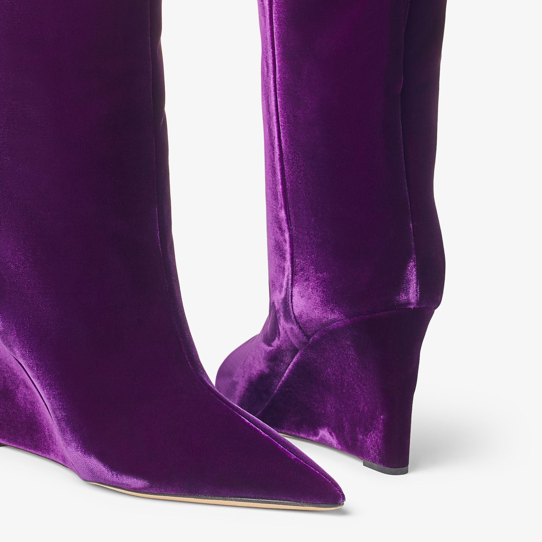 Blake Mid-High 85 Velvet Boots - Blackcurrant