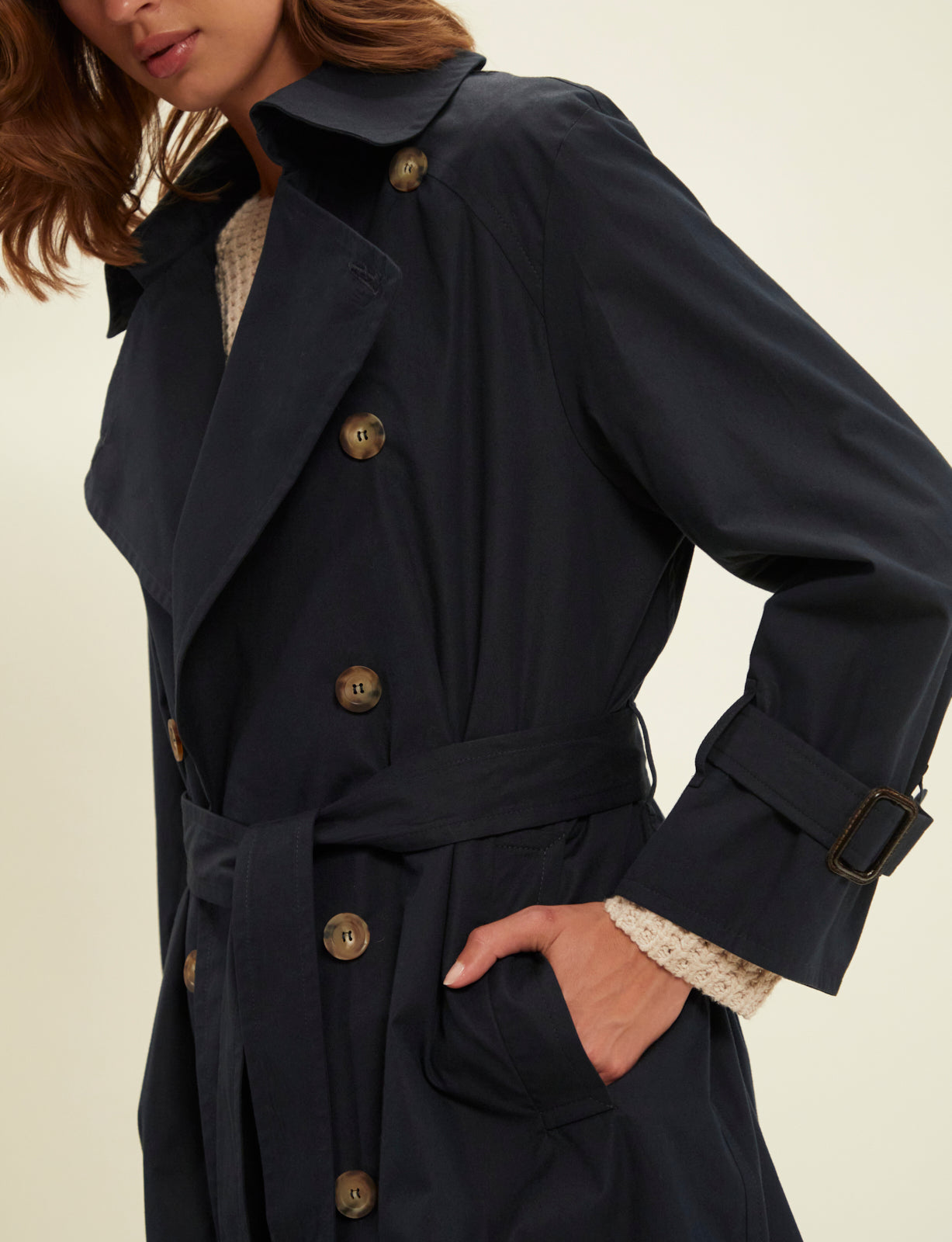 1qty RELIQUAT 150€ 100%  / Trench-coat Blake ceinturé - Blue Navy
