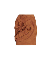 Jupe Blanche en daim - Caramel