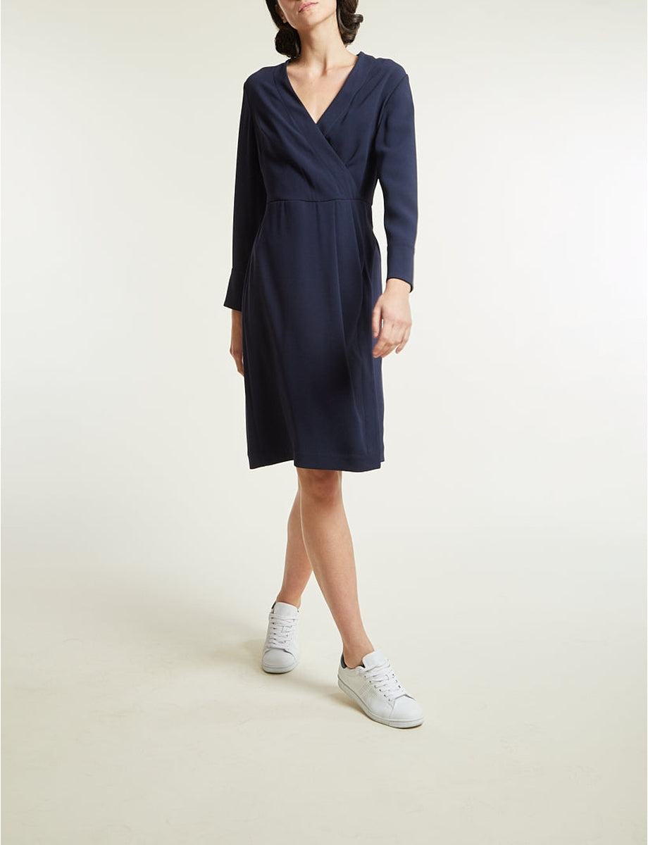 3qty RELIQUAT 90€ 0%  / Robe col V Blida - Blue Dark
