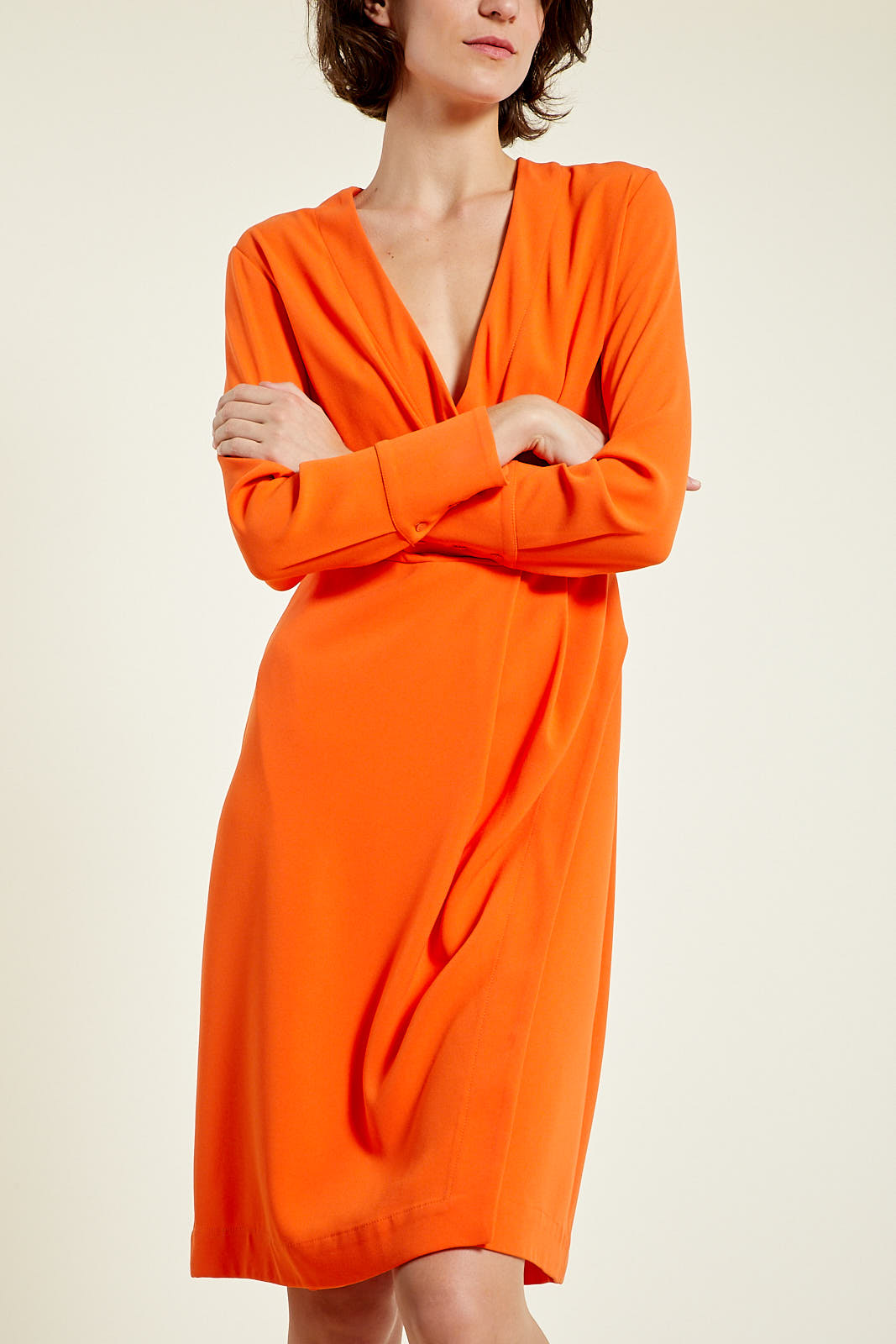2qty RELIQUAT 90€ 0%  / Robe col V Blida - Orange