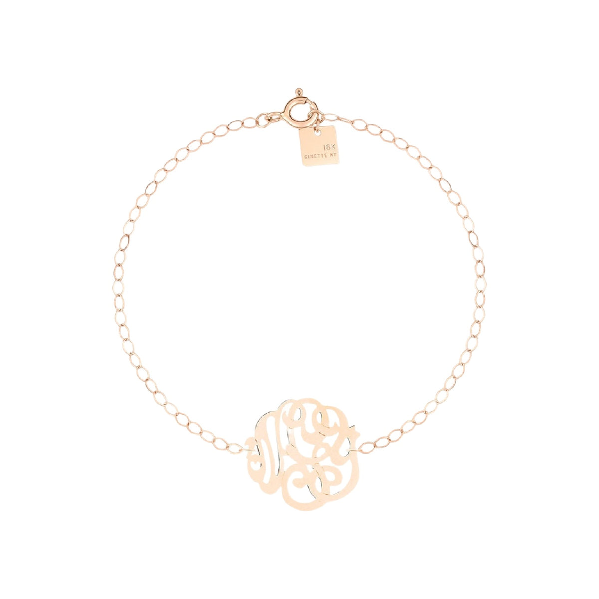 Bracelet Monograms en or rose 18 carats - Rose