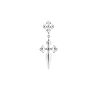 Mono boucle Blood Diamonds grand modèle en or blanc 18K sertie d'un diamant - Or blanc