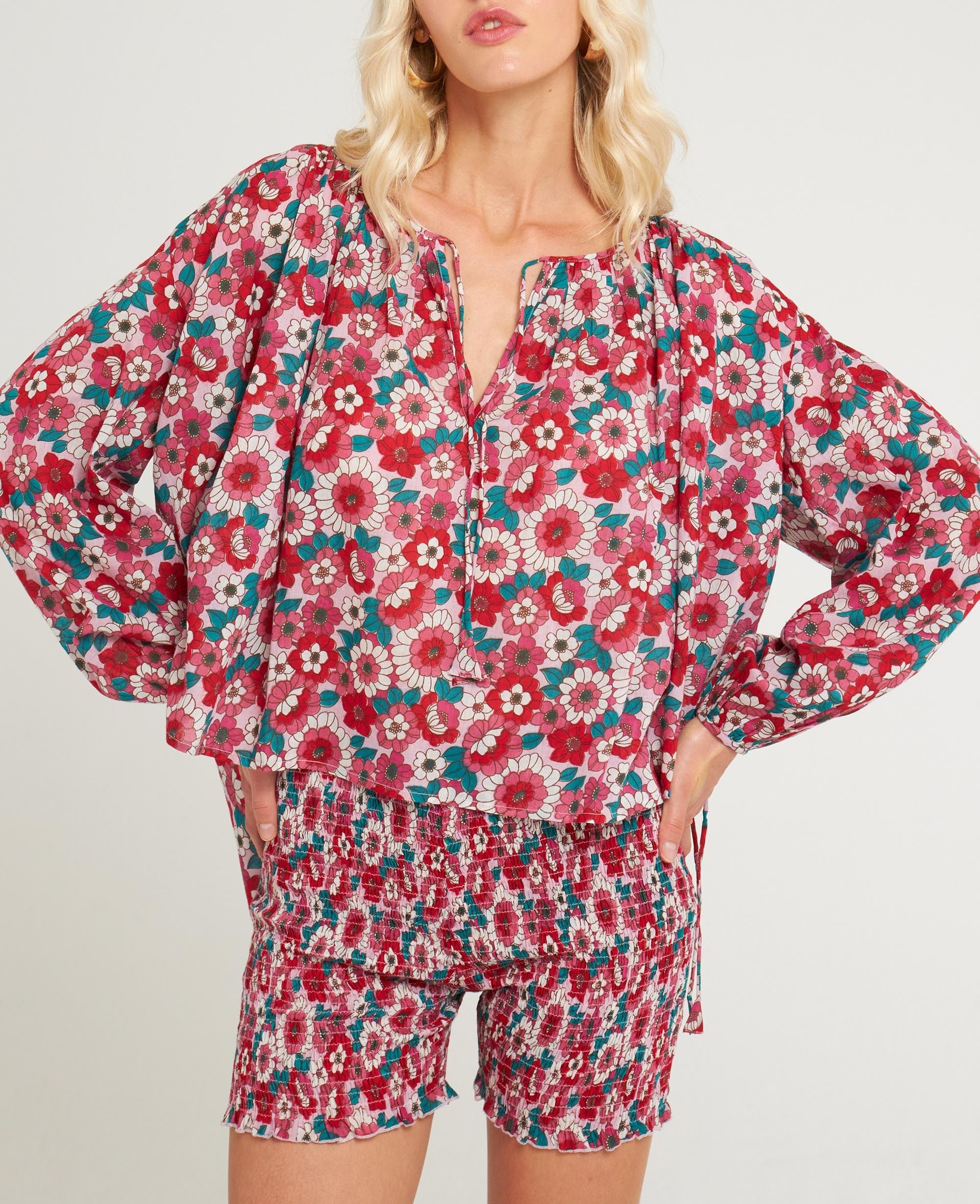 RED BLOSSOM BLOUSE