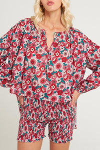 RED BLOSSOM BLOUSE