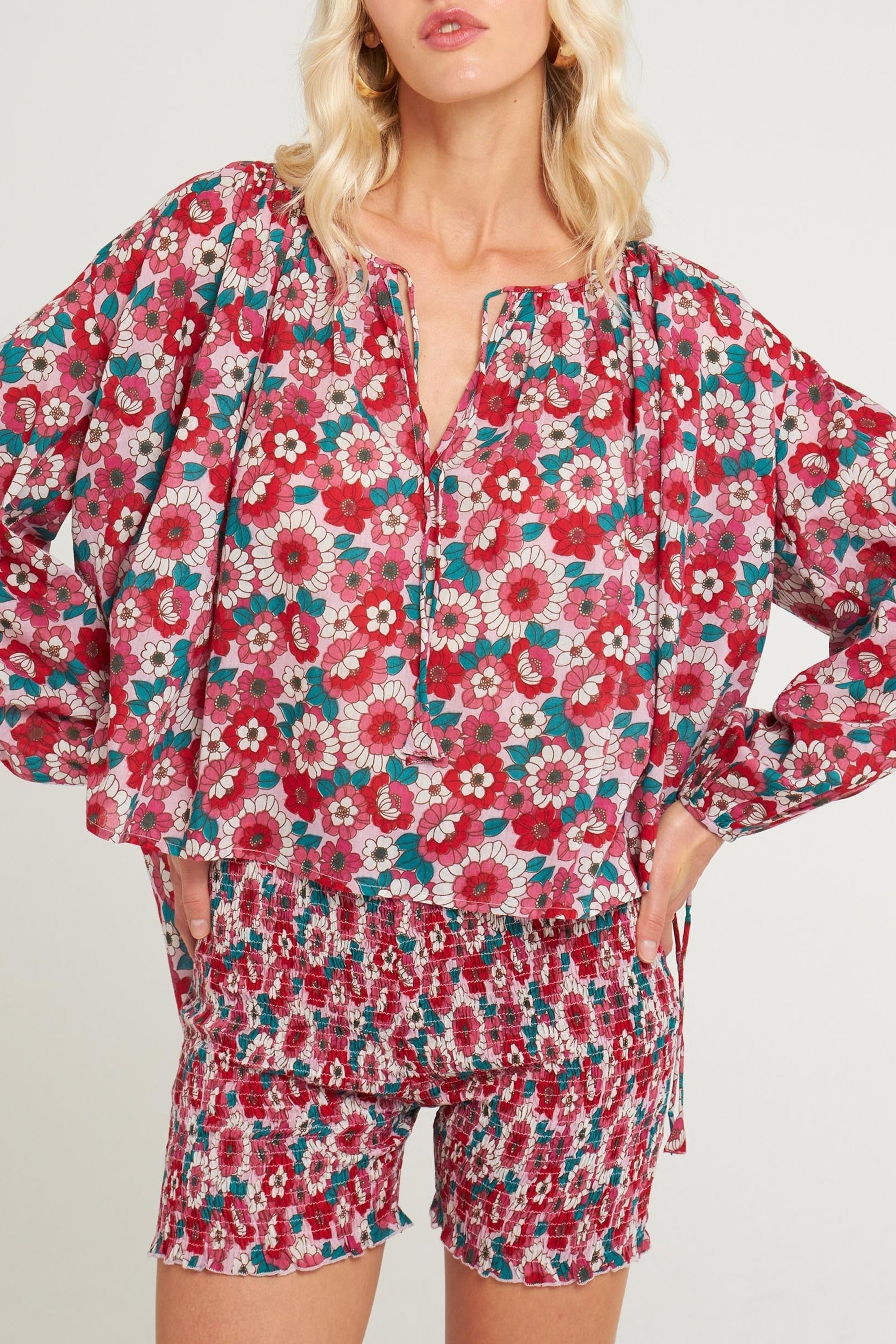 RED BLOSSOM BLOUSE