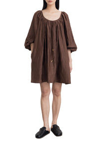 Robe courte Blossom en lin - Sienna