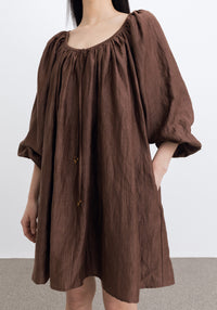 Robe courte Blossom en lin - Sienna