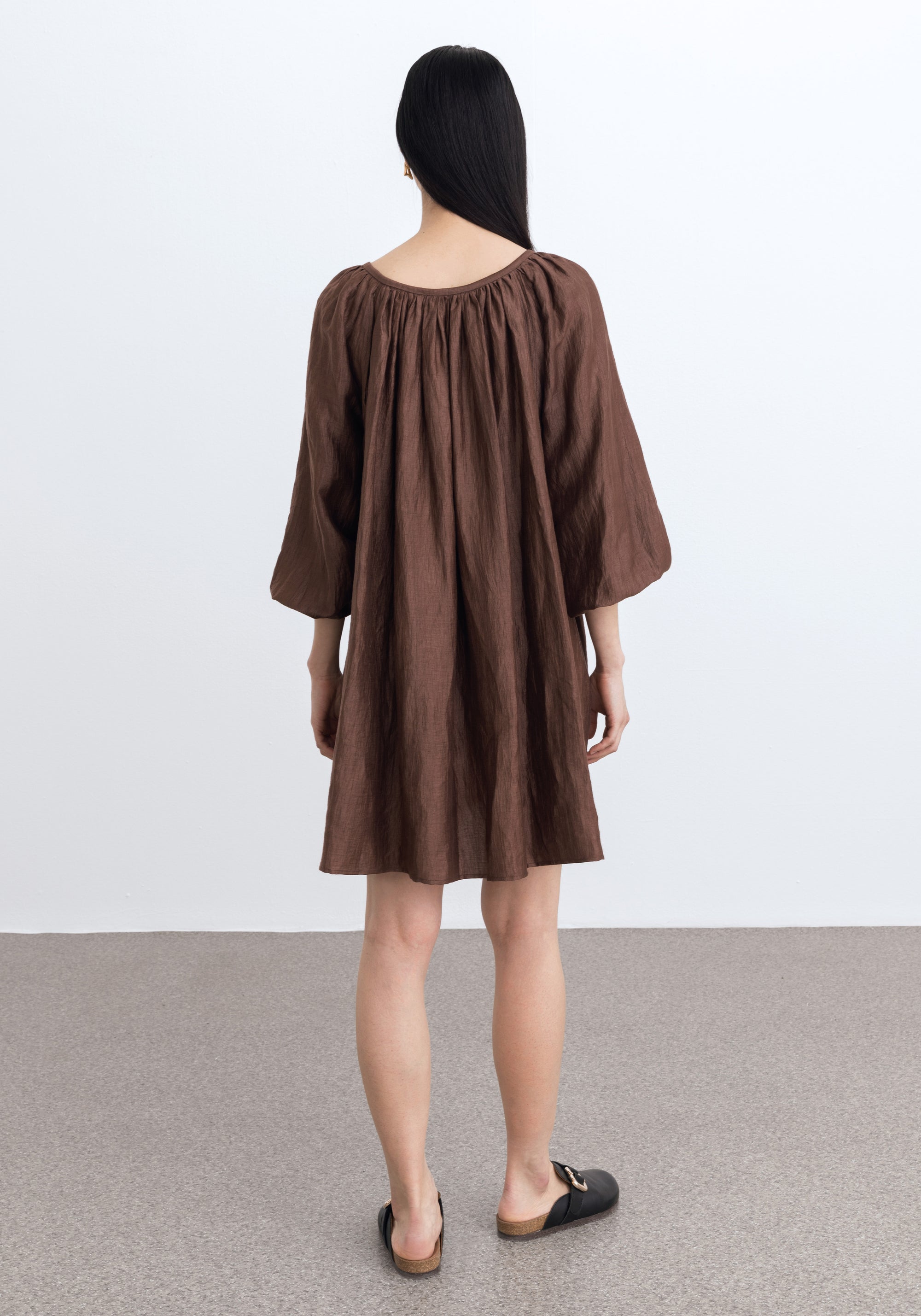 Robe courte Blossom en lin - Sienna