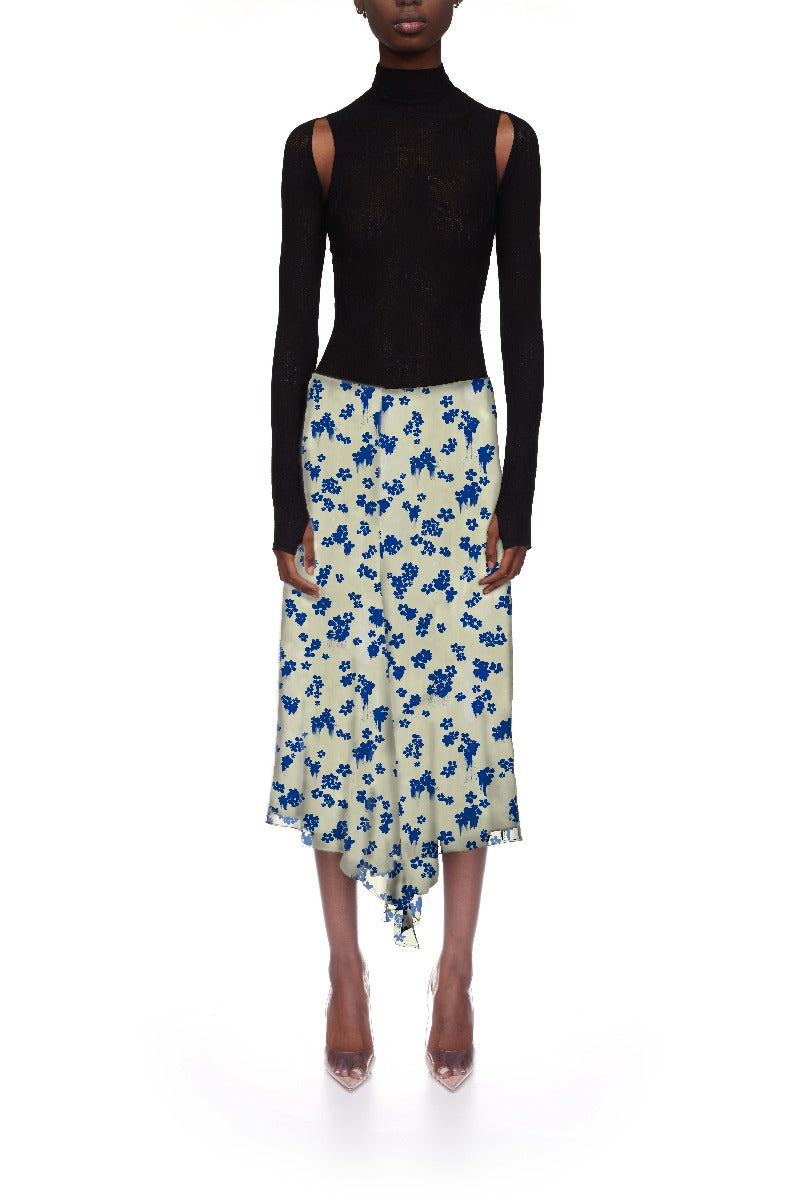 Corset Detail Skirt - Cloud / Blue