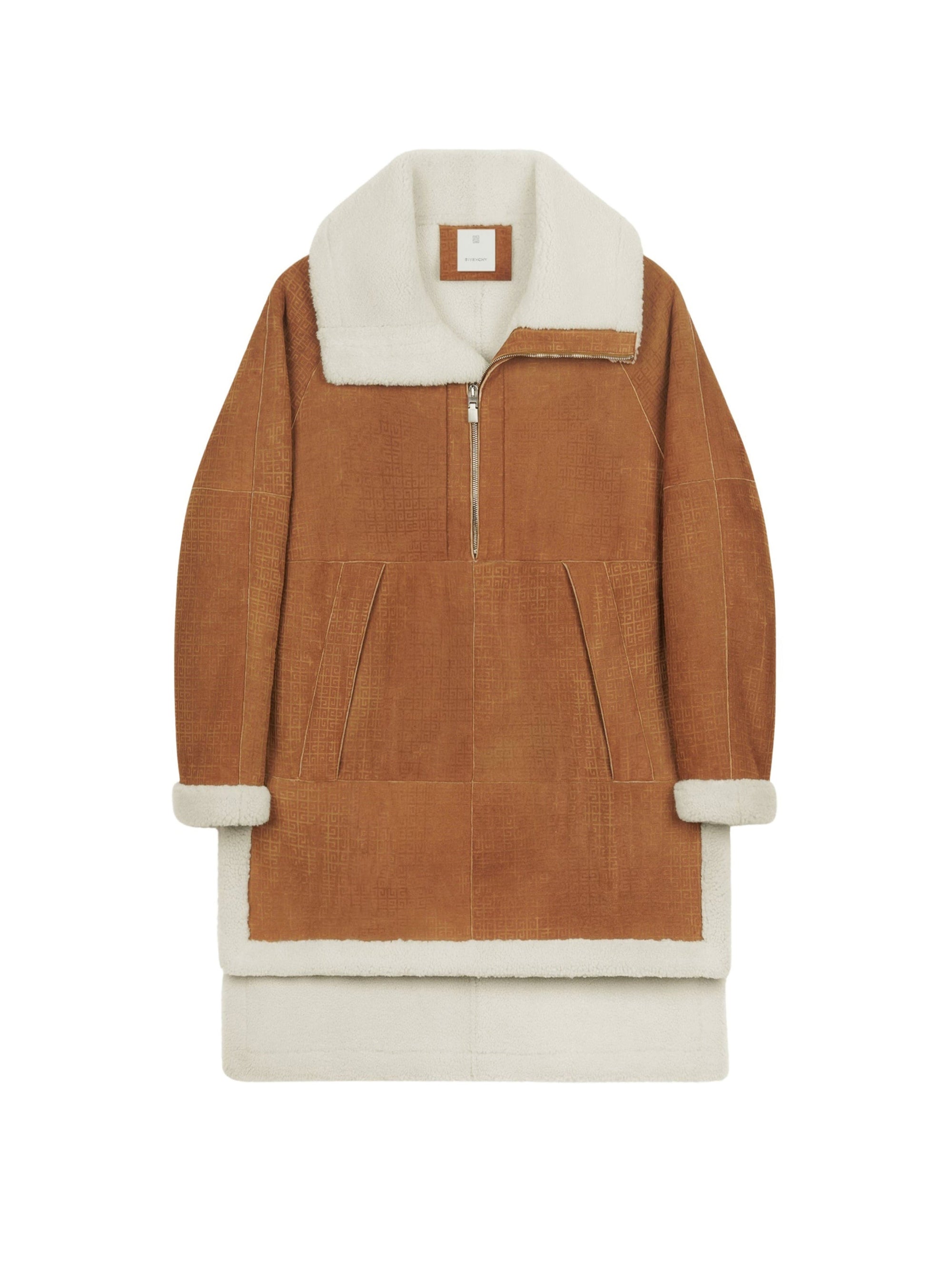 Parka en cuir - Blanc & Beige