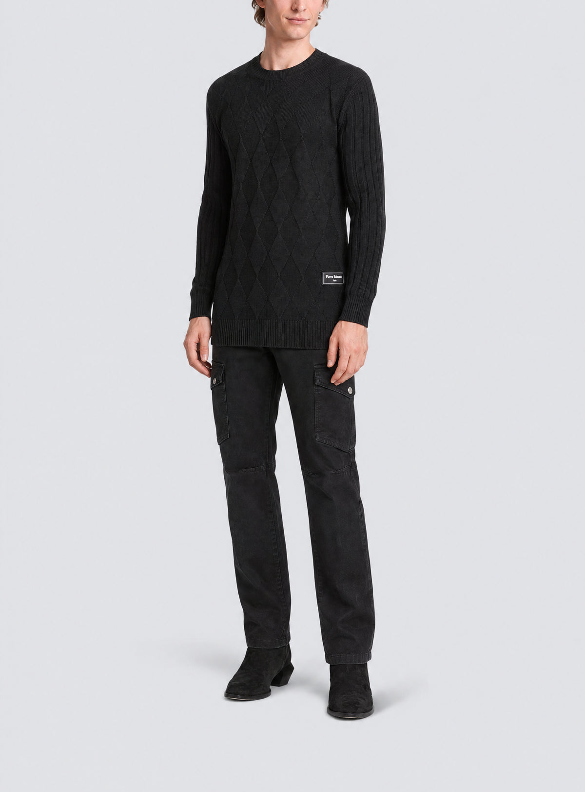 Pull jacquard diamant - Noir