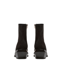 Bottines billy à talon diamant en cuir suédé - Noir