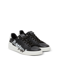 Baskets b-court en cuir imprimé - Noir & Blanc