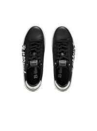Baskets b-court en cuir imprimé - Noir & Blanc