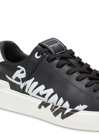 Baskets b-court en cuir imprimé - Noir & Blanc