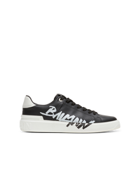 Baskets b-court en cuir imprimé - Noir & Blanc