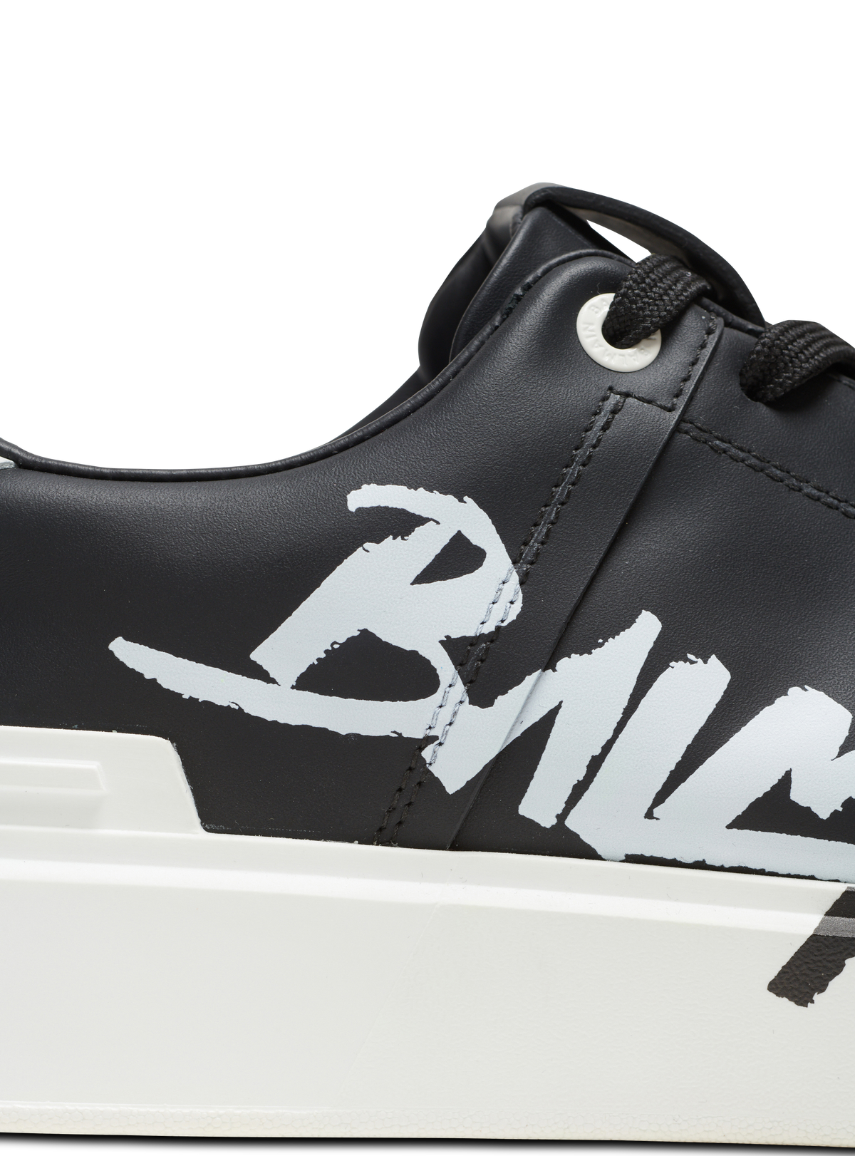 Baskets b-court en cuir imprimé - Noir & Blanc