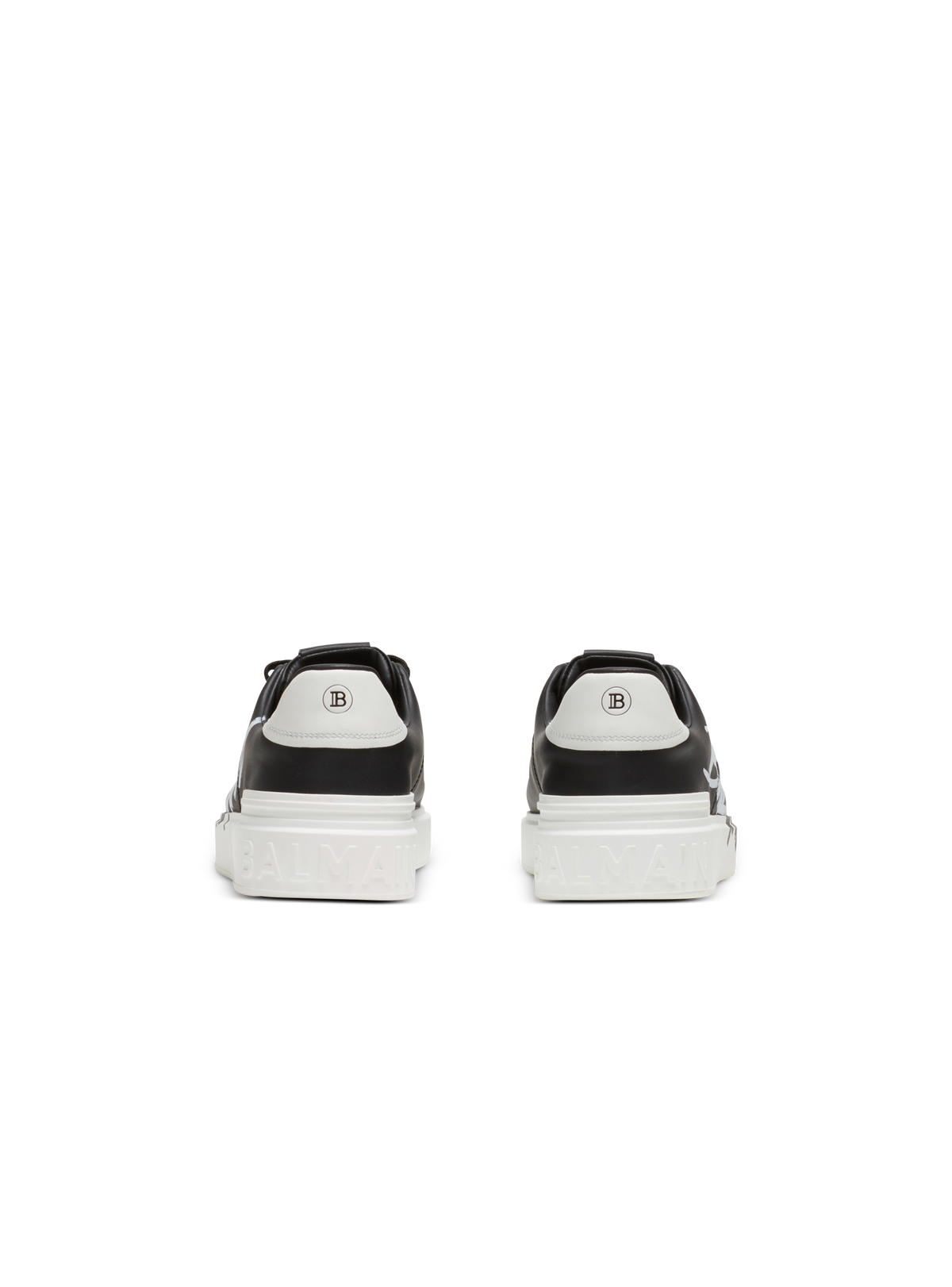 Baskets b-court en cuir imprimé - Noir & Blanc