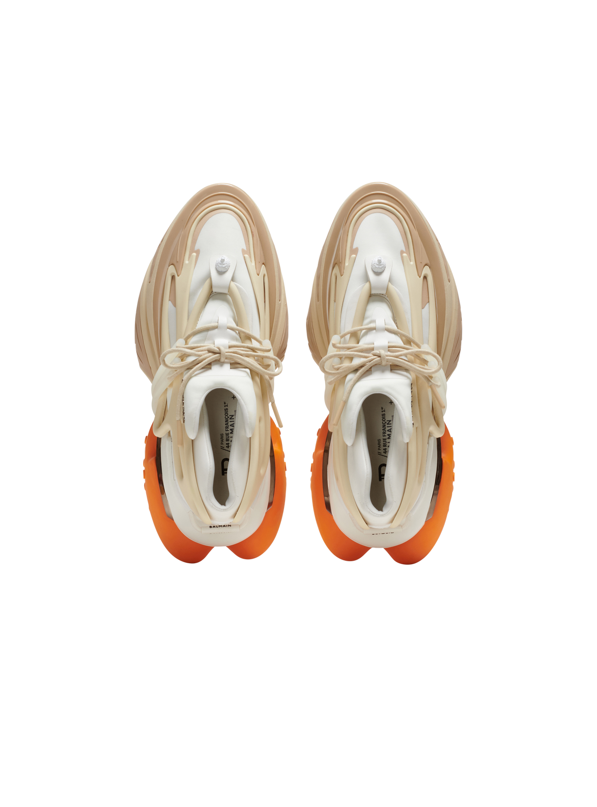 Baskets unicorn en néoprène et cuir - Gris & Blanc & Orange Vif