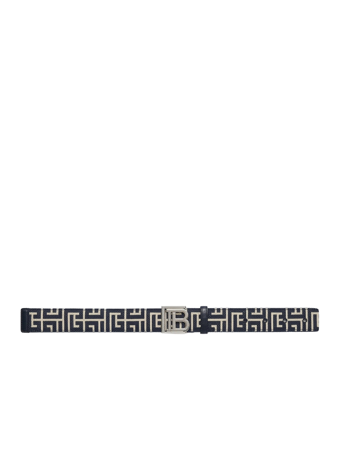 Ceinture PB en jacquard monogramme - Ivoire & Noir