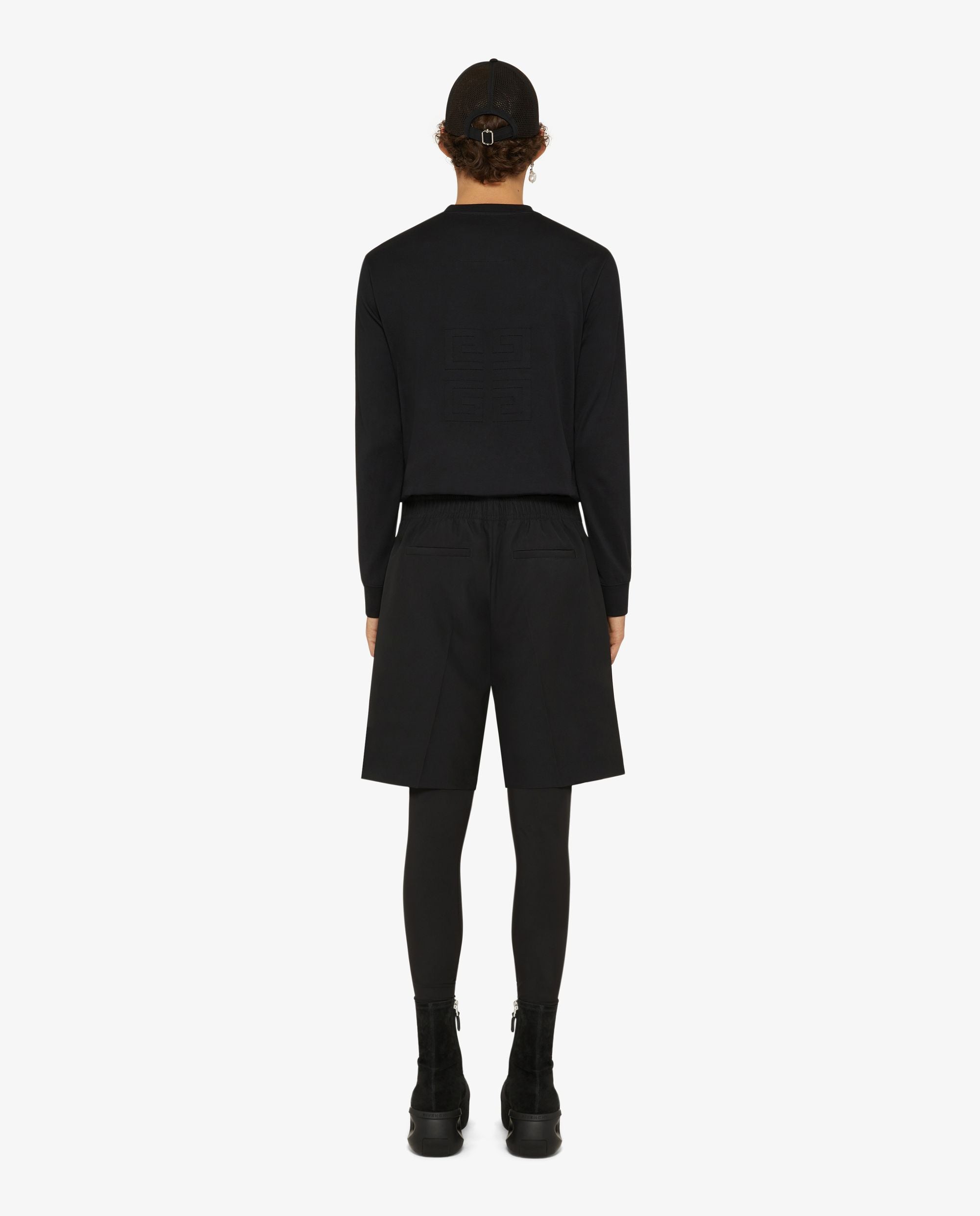 Short coupe classique en laine - Noir