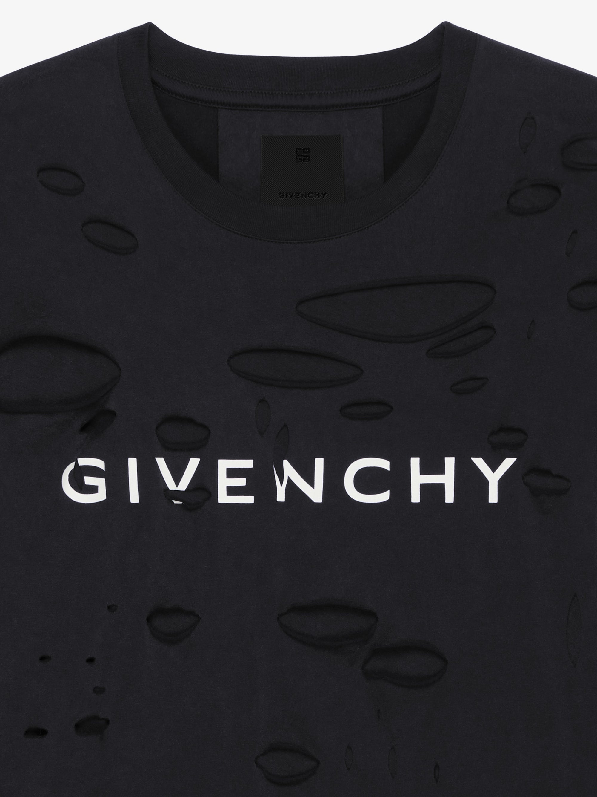 T-shirt à trou surdimensionné - Noir Fume