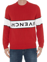 Pull à signature Givenchy retournée - Rouge & Blanc