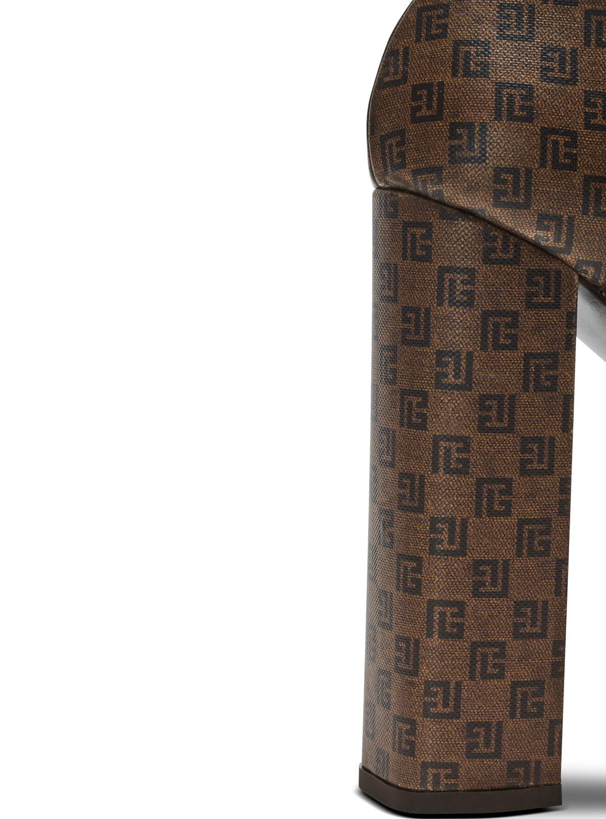 Bottines brune mini monogramme - Marron & Marron Foncé