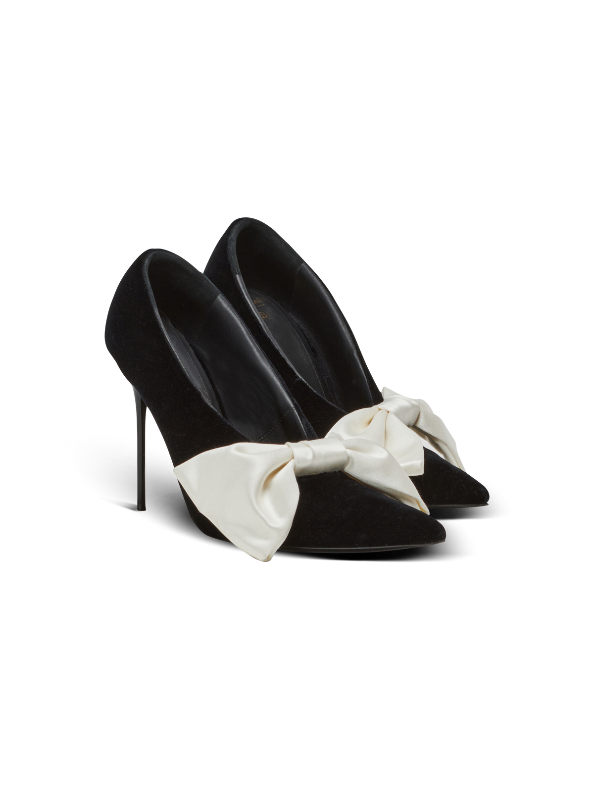 Escarpins clara en velours - Ivoire & Noir